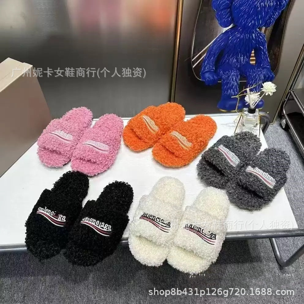 Balenciaga Furry Slides 